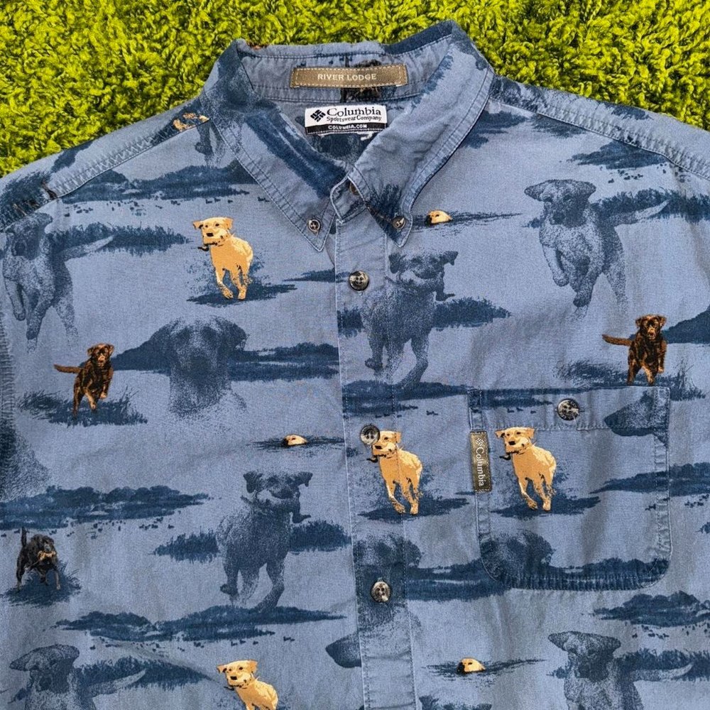 Columbia Blue Retrievers River Lodge Long Sleeve Size Large (24Wx29L)